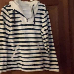 LL Bean striped hooded sweatshirt size M